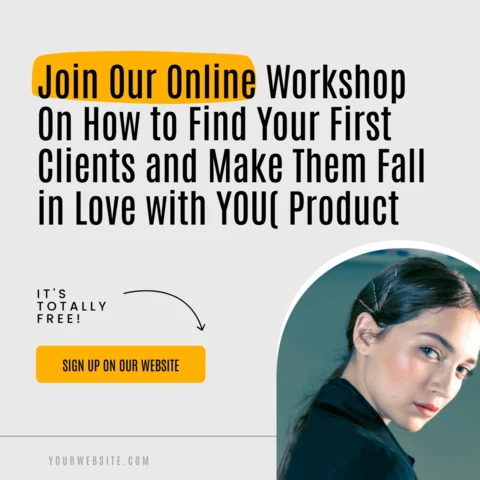 Taller online atracción de clientes plantilla de diseño de post de instagram