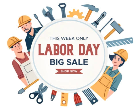 Labor Day Big Sale Design Template - Colorful Cartoon Style for Promotions