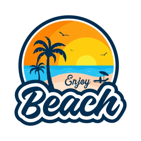 Enjoy Beach Logo Design Template