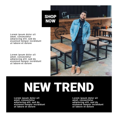 Menswear Fashion Sale Instagram Post Design Template