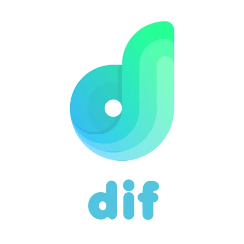 Modèle de logo coloré Dif