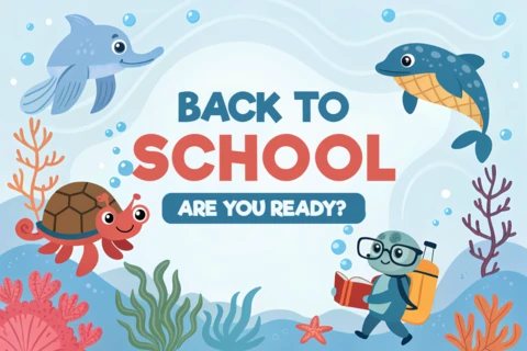 Underwater Back to School Design Template for Kids' Posters