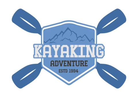 Modèle de badge pour le kayak d'aventure