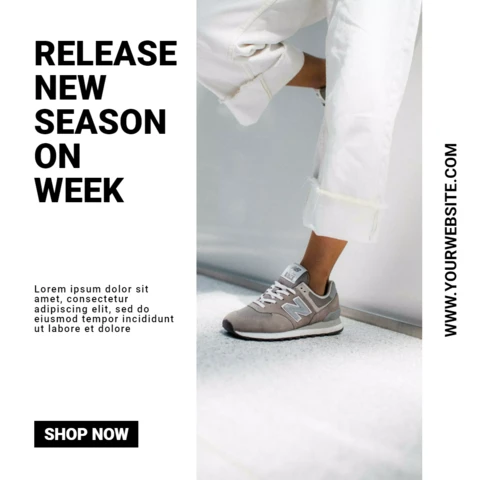 Modèle de conception de publication Instagram minimaliste de baskets de mode streetwear