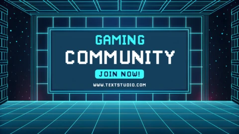 Retro Gaming Community Template Design for Join Now Announcement