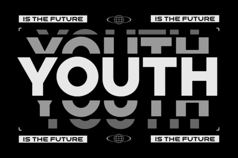 Bold Youth Typography Design Template for Posters and Merchandising