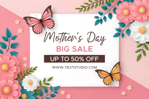Modèle élégant de vente pour la fête des mères avec des motifs floraux et des papillons