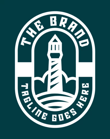 Light House Stamp Logo Design Template