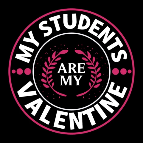 Modèle éditable pour la Saint-Valentin des enseignants : style graphique "mes élèves sont ma valentine"