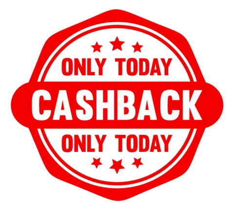 Modelo de design de promoção de selos de crachá de cashback