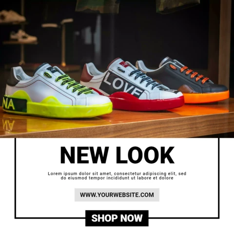 Minimal Streetwear Fashion Sneakers Sale Instagram Post Design Template