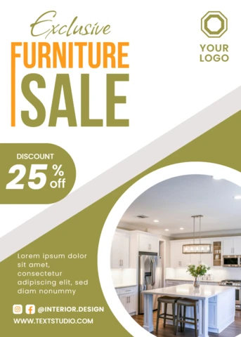 Modern Furniture Sale Template Design for Promotional Flyers