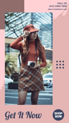 Girly Fashion Commercial Instagram Story Post Design Template