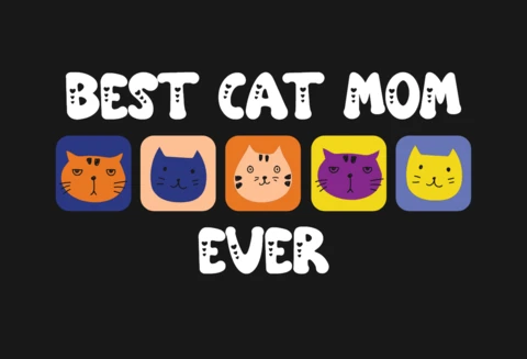 Best Cat Mom Ever T-Shirt Design
