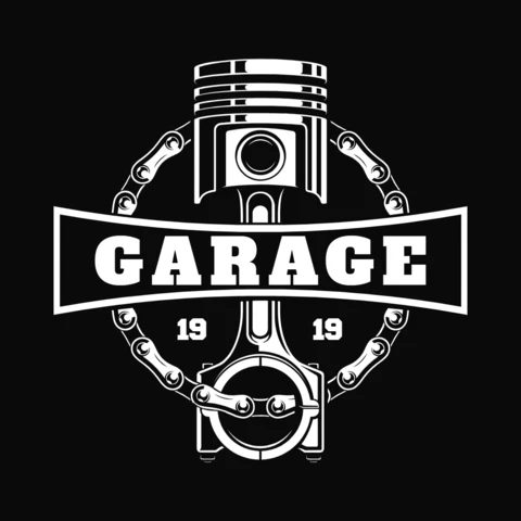 Motorcycle Piston Chain Garage T-Shirt Design Template