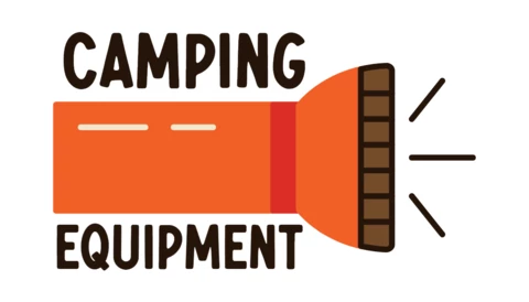 Camping Equipment Flashlight Logo Template Design