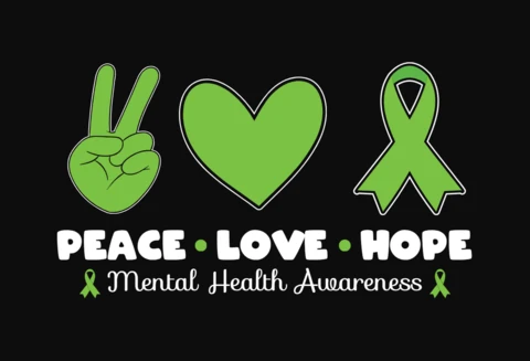 Peace Love Hope Mental Health T-Shirt Design