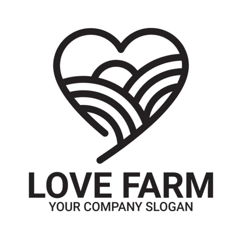 Liebe farm logo entwurfsvorlage