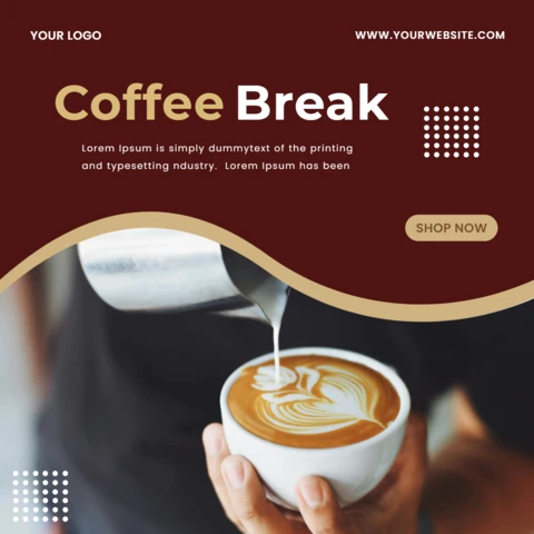 Coffee Break Social Media Post Design Template