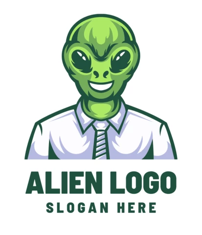 Plantilla de diseño de logotipo alienígena