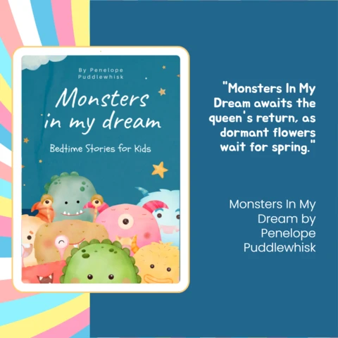 Monstros em meu sonho, livro de histórias para dormir, modelo de design de postagem do Instagram