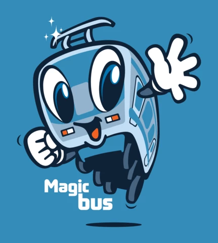 Modèle de t-shirt bus magique