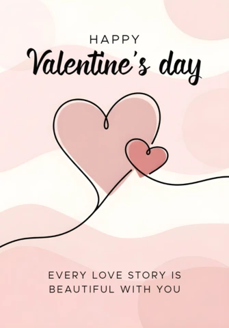 Valentine's Day Heart Design Template for Greeting Cards