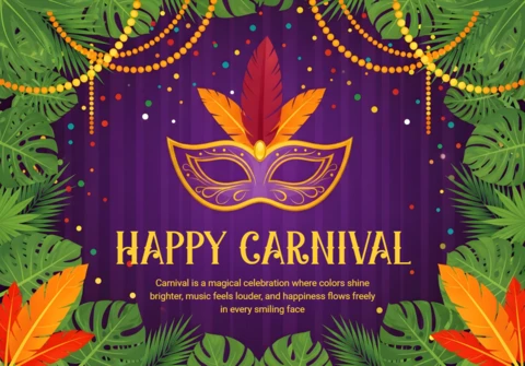 Modèle de design de masque de carnaval coloré pour des flyers d'événements festifs
