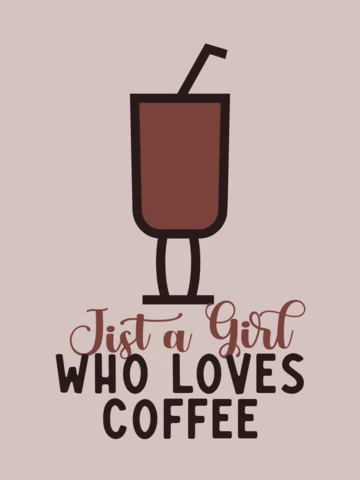 Gewoon een meisje dat houdt van koffie t-shirt sjabloon ontwerp