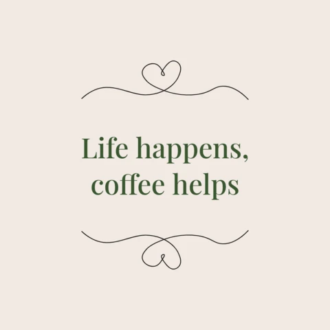 Life and Coffee Abstract Inspiring Quote Instagram Post Design Template
