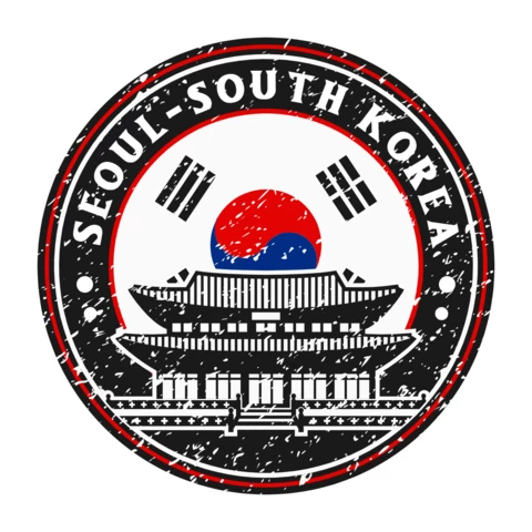Seoul South Korea Badge Logo Design Template