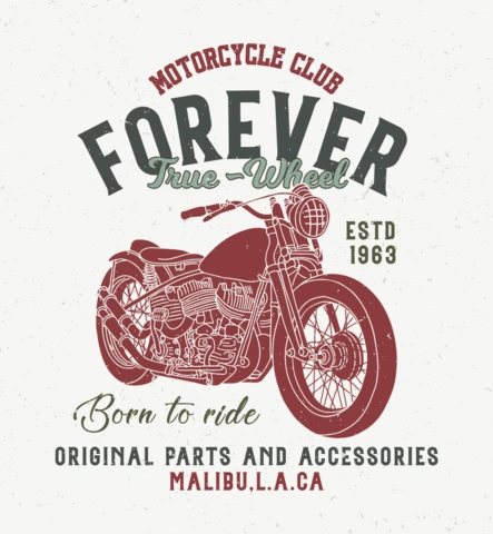 Chopper Motorcycle T-Shirt Design Template