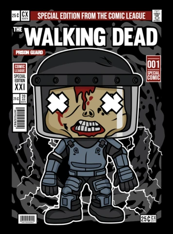 Modelo de design de capa de revista de personagem de desenho animado The Walking Dead