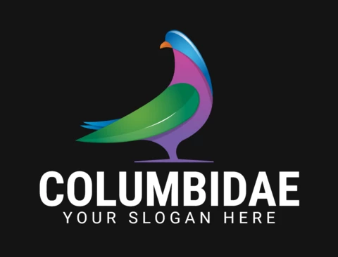 Columbidae Bird Logo Design Template