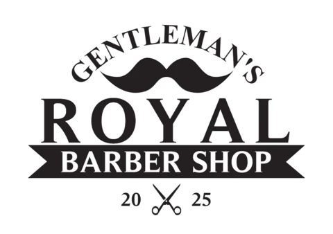 Modelo de design do logotipo da barbearia Royal