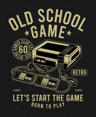 Old School Video Game T-shirt Design Template