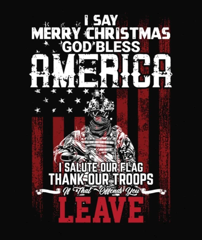 Mary Christmas Usa Army Veteran T-Shirt Design Template