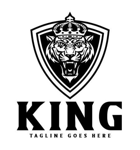 Plantilla de diseño del logotipo del rey tigre
