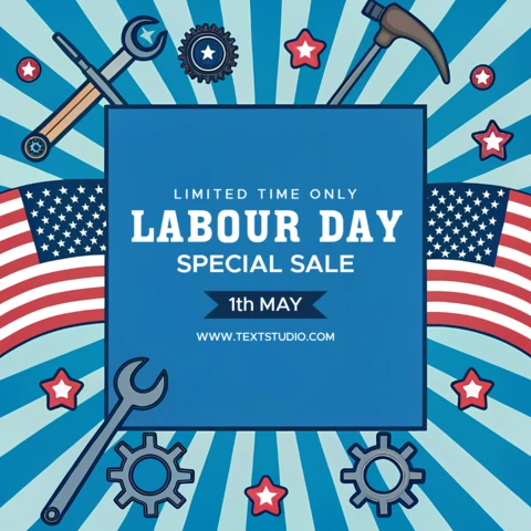 Modèle de conception pour les soldes de la fête du travail - style graphique audacieux et patriotique