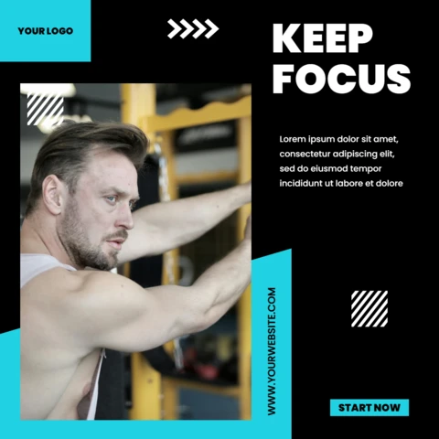 Impactful Blue Marketing Social Media Post Design Template