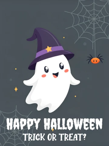 Speelse spook halloween sjabloon voor kinderfeestuitnodigingen