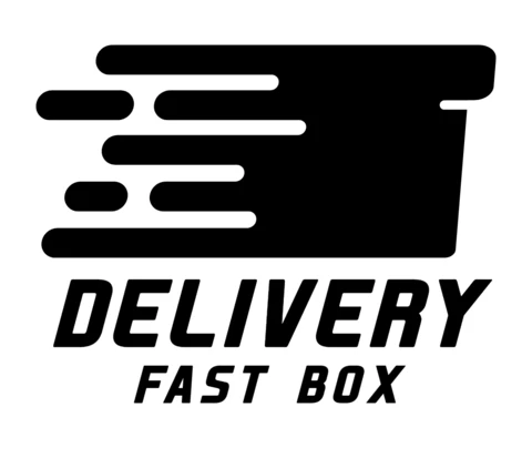Modelo de design de logotipo de serviço de entrega preto