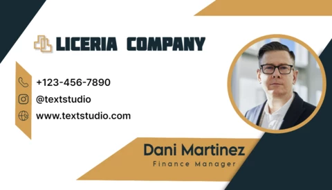 Gold And White Modern Finance Manager Business Card