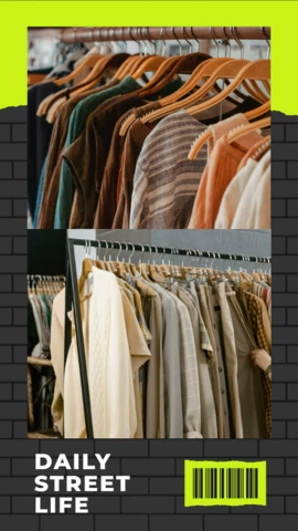 Modello moderno di progettazione della storia dei social media della moda quotidiana della vita di strada