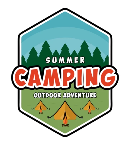 Summer Camping Outdoor Adventure Logo Design Template