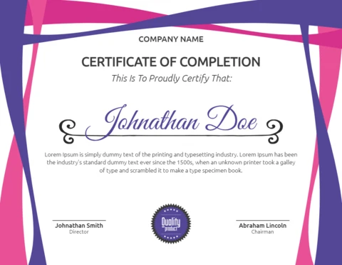 Abstract Modern Professional Corporate Certificate Post Design Template