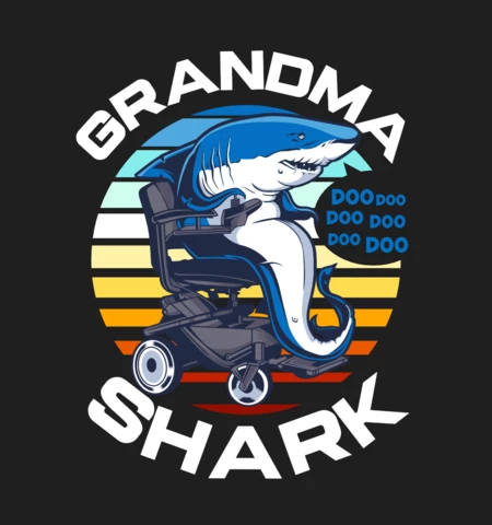 Grandma Shark T-shirt Design Template