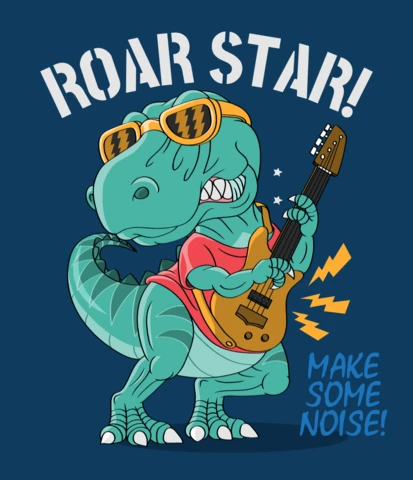 Roar Star! Dinosaur Rock Band Design Template