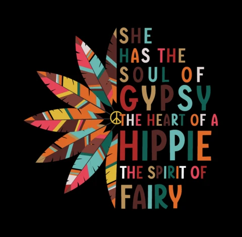 Hippie Quote And Colorful Flower T-shirt Design