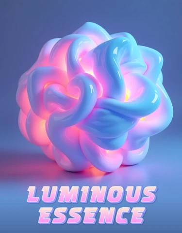 Abstract Neon Glow 3D Art Design Template